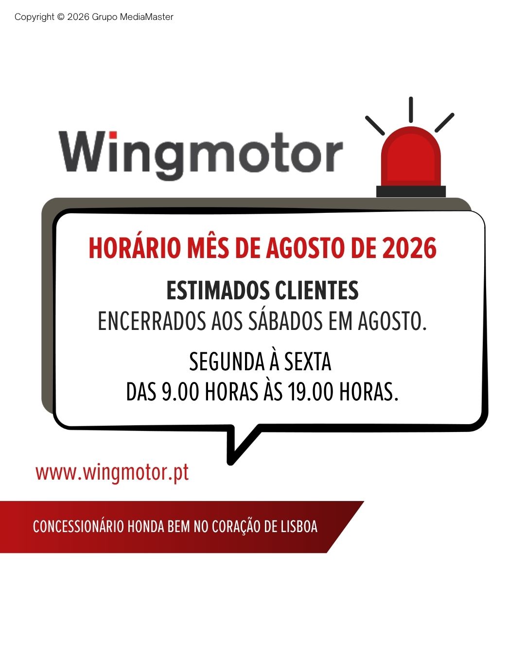 Horário Mês de Agosto de 2026